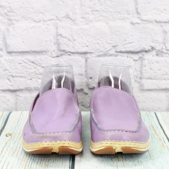 Sebago Dover Purple Leather Slip On Moccasins Shoes Size 8.5 Medium - Picture 4 of 8